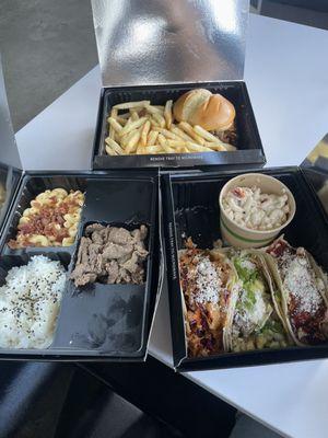 Mini bulgogi feast, Korean sandwich, Taco Trio