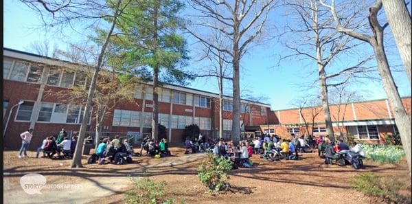 Courtyard in Enloe High School