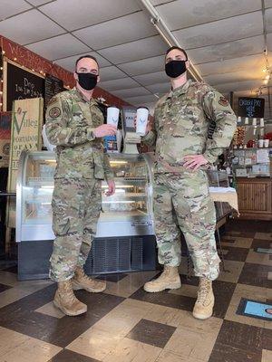 Your local Air Force Recruiters getting some coffee.