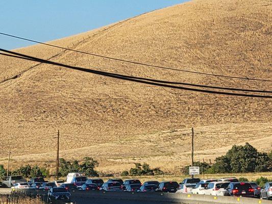 Traffic backed up on Kirker Pass