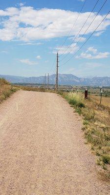 on the trail with mountain views