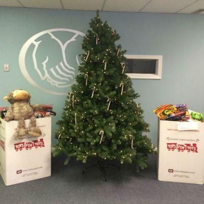 We collected new, unwrapped toys for the MarineToys for Tots Foundation.