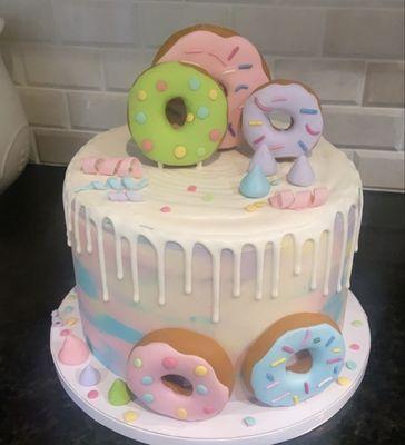 Adorable custom donut cake