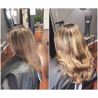 Hair Extensions & Color before and after