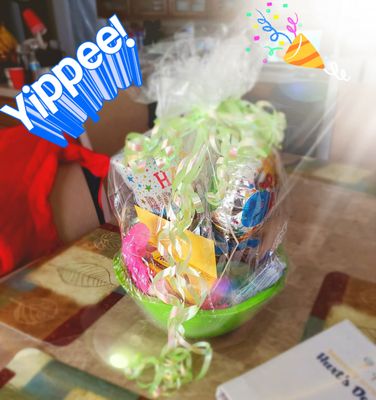 We have birthday and holiday baskets available. Check our website for more information.