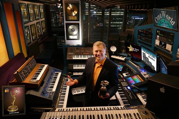 Professor David Musial in his SkyRoom Studio in Newport/Jersey City