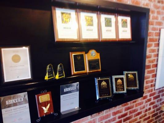 Publishing Awards garnered by this office.