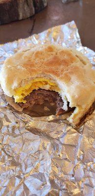 Sausage,  egg and cheese biscuits