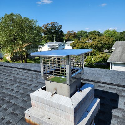 Custom chimney cap made to fit any size flue.