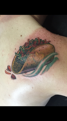 My taco tattoo by Matt!