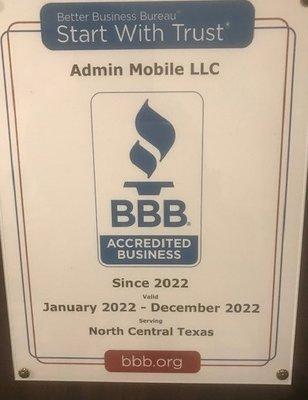 Accredited by the Better Business Bureau