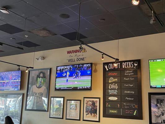 Wall decor and craft beer list