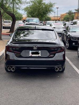 2021 accord sport 2.0t with custom quad tip exhaust