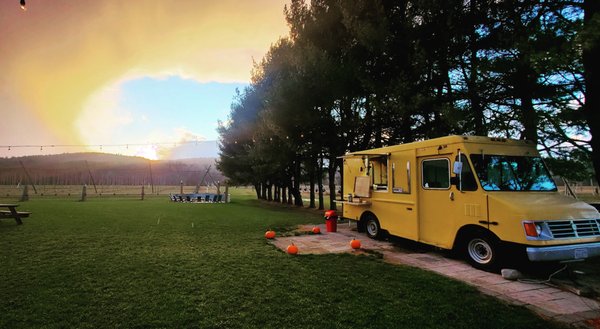 Beautiful Sunset and Food Truck