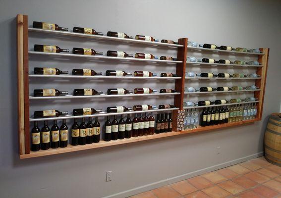 Bottle display in Tasting Room