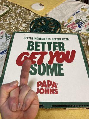 Papa poop John's shit pizza!!