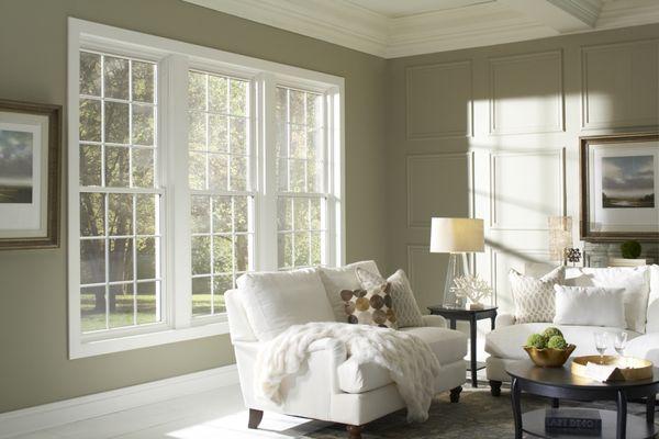 Double-Hung Windows with Perimeter Grids