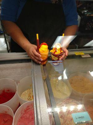 Small diablitos: one is only mango and one is mix of mango and limon. $4.50 each.