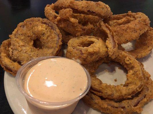 Spicy batter onion rings