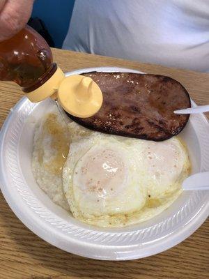 Breakfast special with grits and ham $5.29