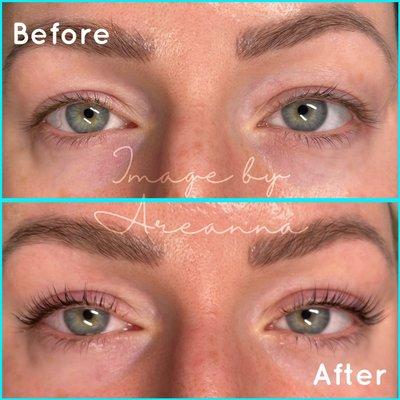 A beautiful lash lift and tint last up to 2 months. The tint will last about 2-3 weeks