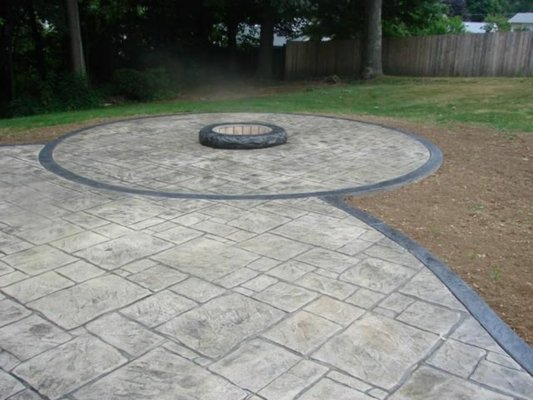 Stamped concrete.