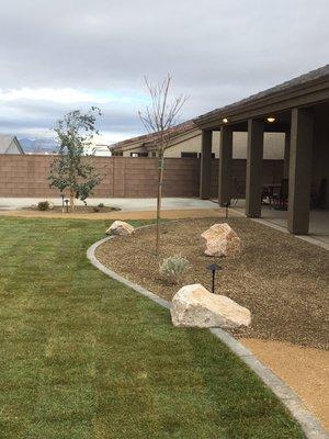 Sod and boulders