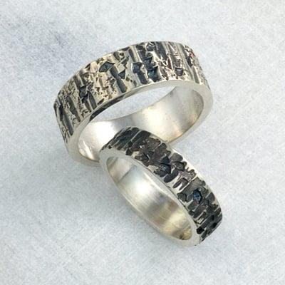 sterling rings with patina