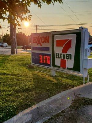 Current gas price on the last Friday of July.    7/30/2021