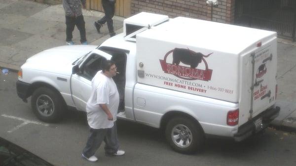 Sonoma Cattle Exchange's charming and professional delivery driver, delivering beef, loud rap music, and so much more.