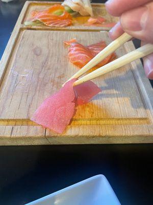 Thin Sushi that is a disrespect to customers.