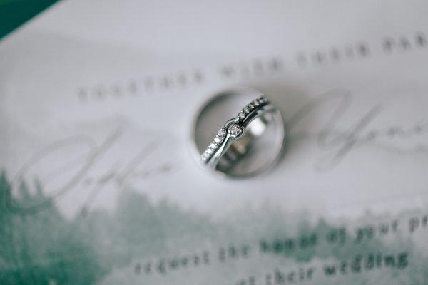 We love the wedding bands Paolo designed for us!