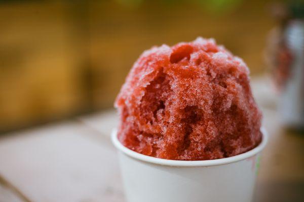 Tiger Blood Shaved Ice! The perfect balance between strawberry & coconut!