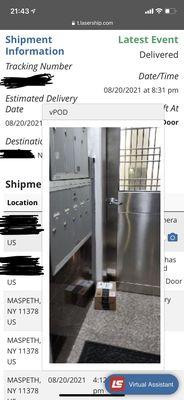 Wrong photo attached in my delivery details (different mail room, different bldg)