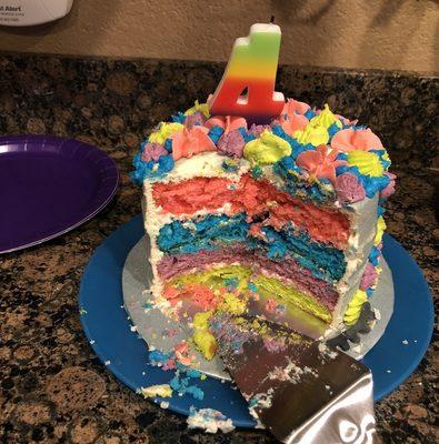 Inside the unicorn cake