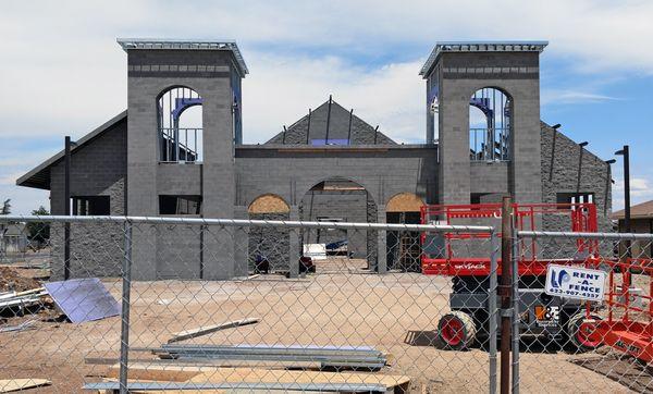 View of the new Church construction; they pray it will be ready for Easter 2020 AD.