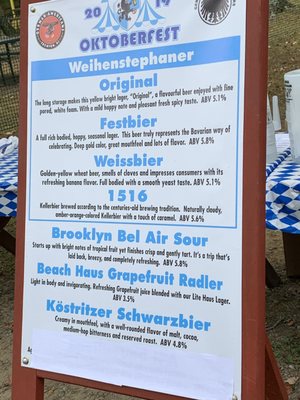 Oktoberfest beer choices