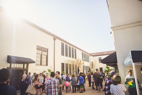 lobby / patio of SLO City Church