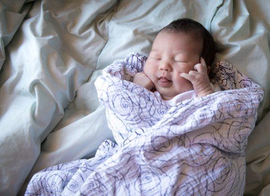 Beautiful baby at her 1-day home visit!