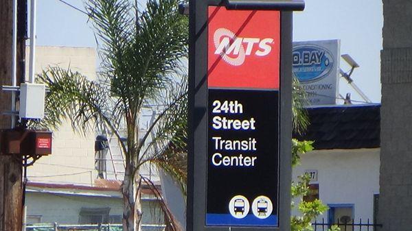 The sign you see when you come in on the bus and the trolley when you pull into the station .