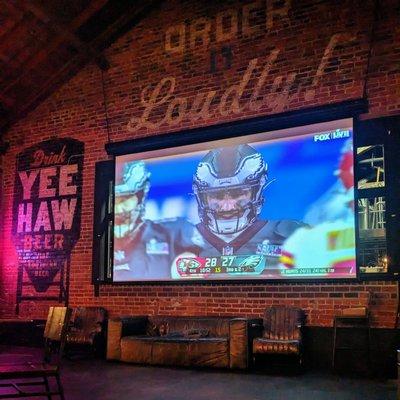 Football on the big screen.