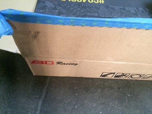 Just arrived. BC Racing BR coilovers for a customers Honda Civic EK. Custom spring rates for Track use.