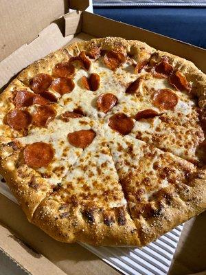 Half cheese and pepperoni