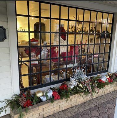 Christmas window display at Reclaim Lifestyle Boutique.