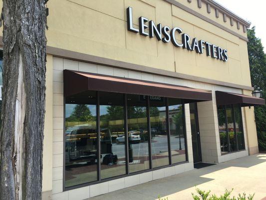 Solar window film added to outside windows of a LensCrafters business location in Atlanta.