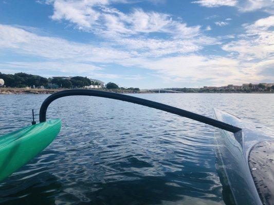 On the water at Liberty Station after a workout.