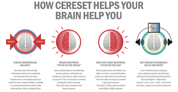 When stress or trauma wreaks havoc on your brain, Cereset's safe & non invasive technology is there to relax, rebalance and reset your brain