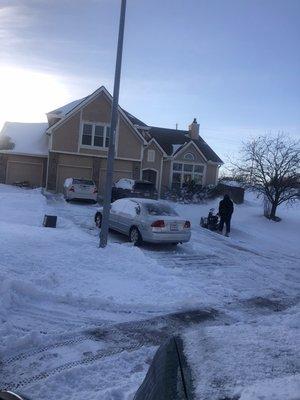 Side walk cleaned and salted with snow removal