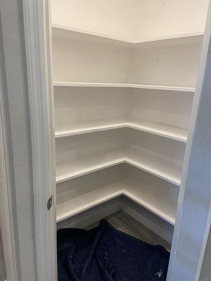 Priming and painting pantry shelving