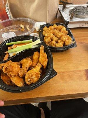 Chicken Wings Side of Tater Tots